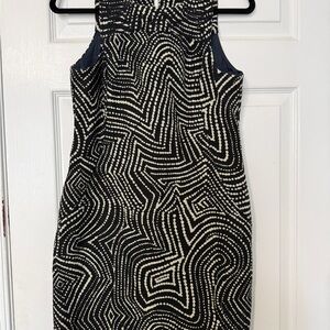 Banana Republic Black and White Geometric Sheath Dress